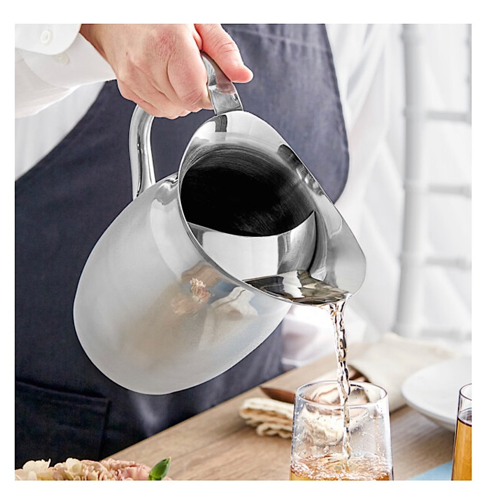 Stainless Steel Bell Pitcher with Ice Guard 3.5 quarts